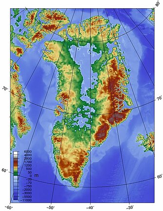 Topografische Karte von Grönland