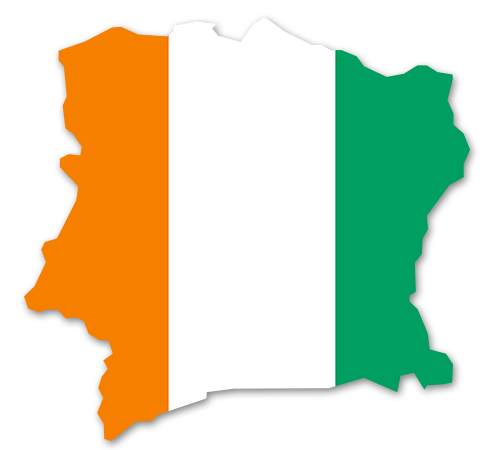 Elfenbeinküste Umriss