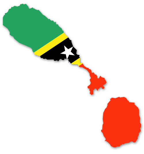 St. Kitts und Nevis Umriss