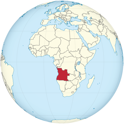 Angola auf Globus