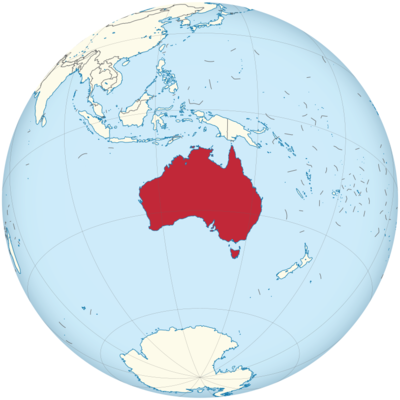 Australien auf Globus