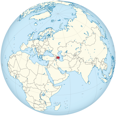 Aserbaidschan auf Globus