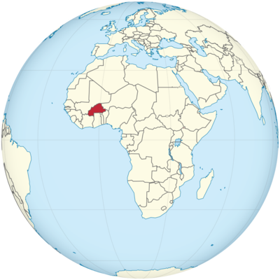 Burkina Faso auf Globus