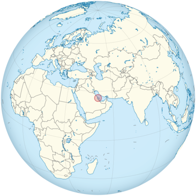 Bahrain auf Globus