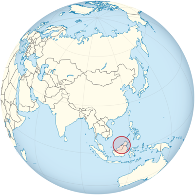 Brunei auf Globus