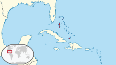 Bahamas auf Globus
