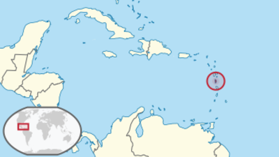 Dominica auf Globus