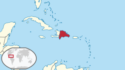 Dominikanische Republik auf Globus