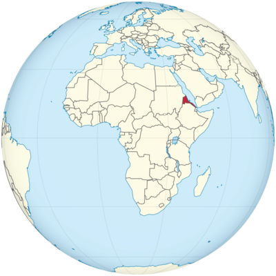 Eritrea auf Globus