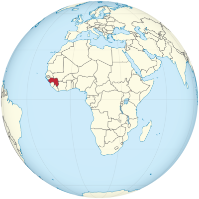 Guinea auf Globus