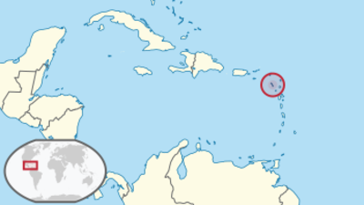 St. Kitts und Nevis auf Globus