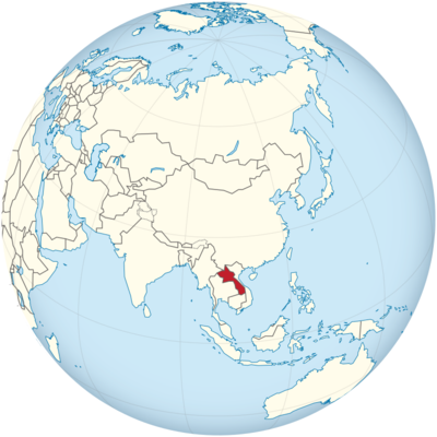 Laos auf Globus