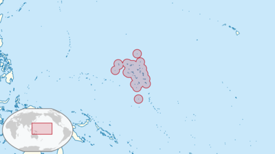 Marshallinseln auf Globus