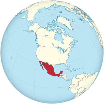 Mexiko auf Globus