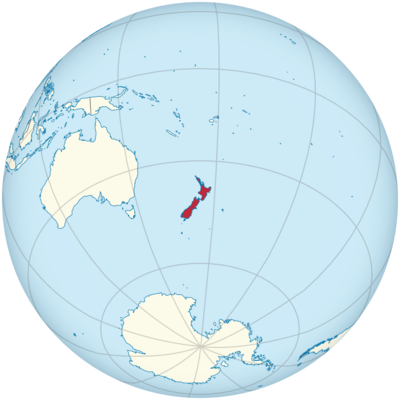 Neuseeland auf Globus