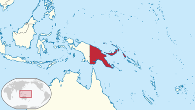 Papua-Neuguinea auf Globus
