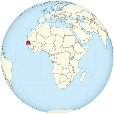 Senegal auf Globus