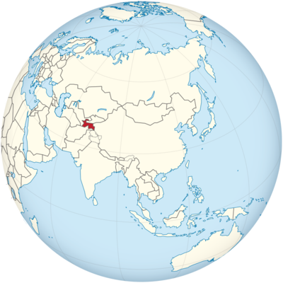 Tadschikistan auf Globus