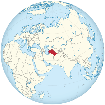 Turkmenistan auf Globus
