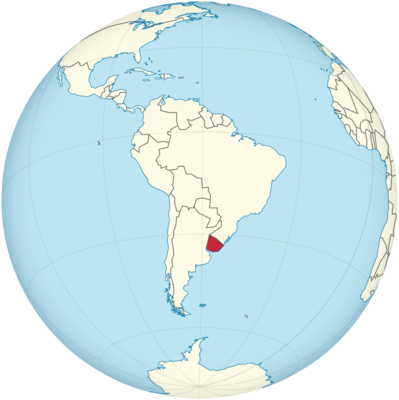 Uruguay auf Globus
