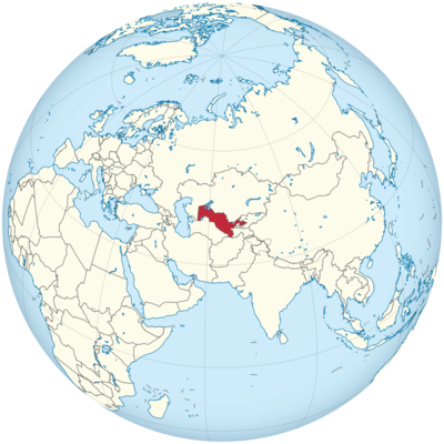 Usbekistan auf Globus